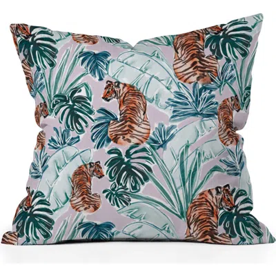 Deny Designs Stripe & Lobster Print Throw Pillow In Multi