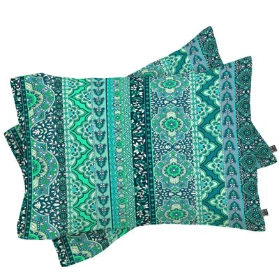 Deny Designs Stripe Pillowcase In Green