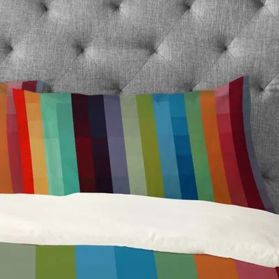 Deny Designs Striped Pillowcase In Blue;green;red