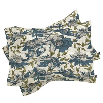 Deny Designs Summertime Evening Pillow Case In Blue;cream