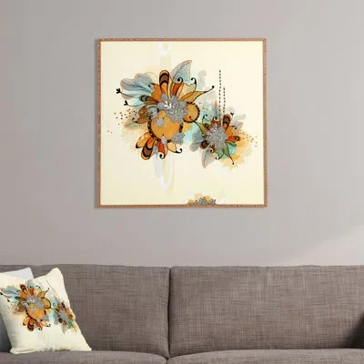 Deny Designs Sunset 2 - Picture Frame Graphic Art Print On Wood In Beige;orange
