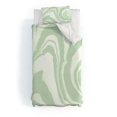 Deny Designs Susanne Kasielke Marble Structure Desert Sage Duvet Cover Set In Brown