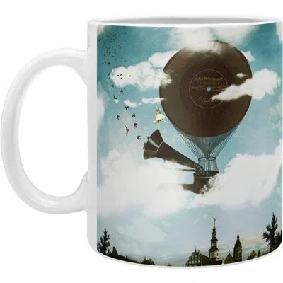 Deny Designs Swan Lake Mug In Blue;white