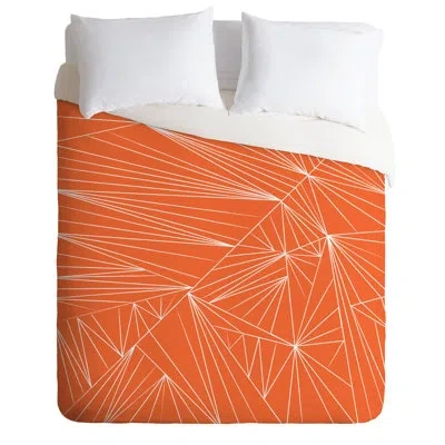 Deny Designs Tech It Out Duvet Cover In Orange