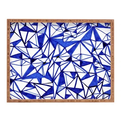 Deny Designs Tension Ottoman/coffee Table Tray In Blue