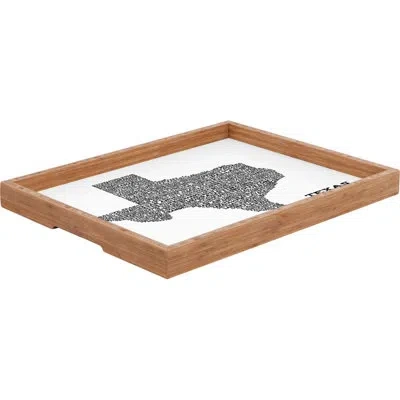 Deny Designs Texas Map Ottoman/coffee Table Tray In Gray