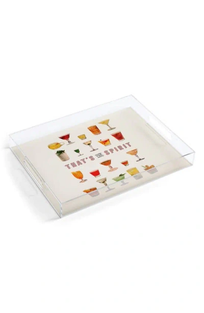 Deny Designs That's The Spirit Decorative Tray In Beige