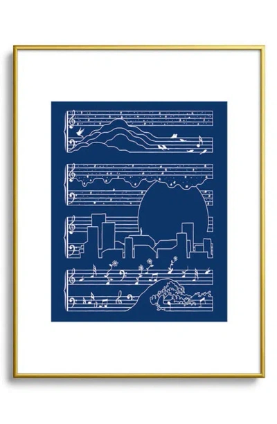 Deny Designs The Moonlight Sonata Blue Framed Art Print