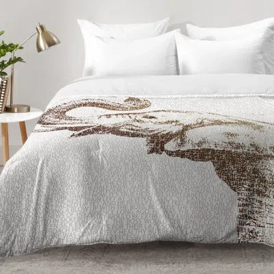 Deny Designs The Wisest Elephant Comforter Set In Gray