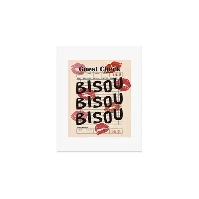 Deny Designs Thespacehouse Bisou Bisou Retro Guest Check Art Print - Unframed In Black