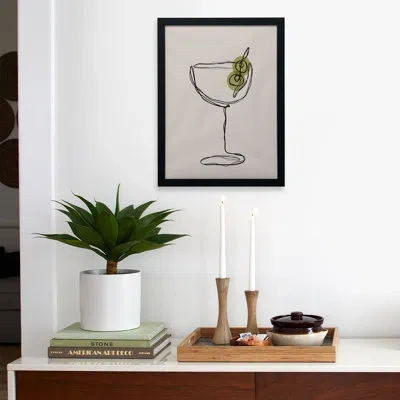 Deny Designs Thespacehouse Dirty Martini Cocktail Drink Framed Poster In Beige