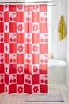 Deny Designs Thespacehouse For Deny Cherry Flowers Pink & Red Checker Shower Curtain In Red At Urban Outfitters In Red