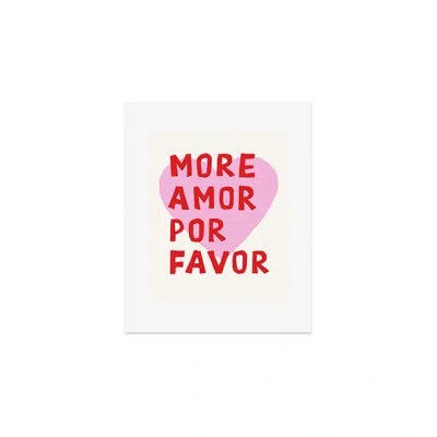 Deny Designs Thespacehouse More Amor Por Favor Pink Red Art Print - Unframed