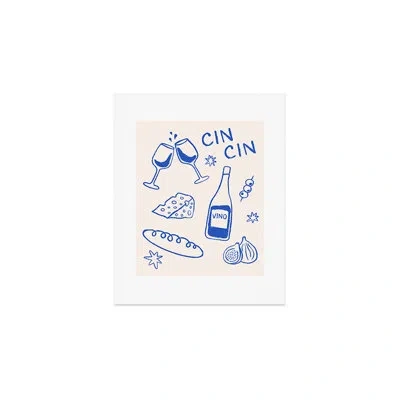 Deny Designs Thespacehouse Wine And Cheese Cheers Art Print In Does Not Apply,frameless Print