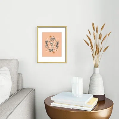 Deny Designs Thirtyone Illustrations Tiger Garden Framed Art Print In Gold Metal Framed