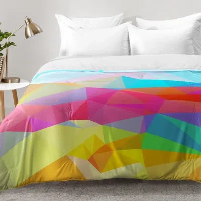 Deny Designs Three Of The Possessed Crystal Crush Comforter Set In Pink,yellow