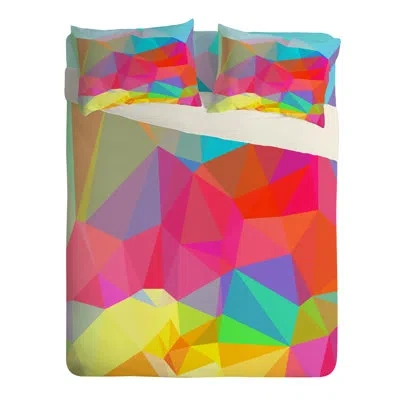 Deny Designs Three Of The Possessed Crystal Crush Pillowcase In Blue;pink