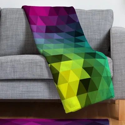 Deny Designs Three Of The Possessed Fleece Throw In Black;green;purple