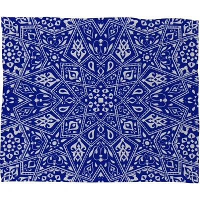 Deny Designs Throw Blanket In Blue;white