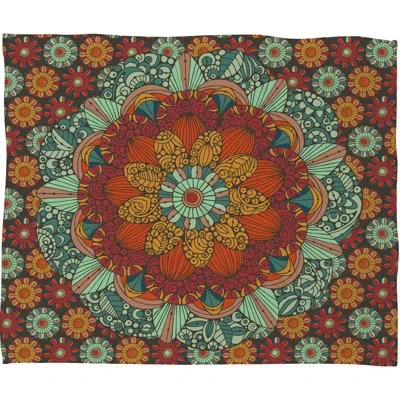 Deny Designs Throw Blanket In Brown;green;red