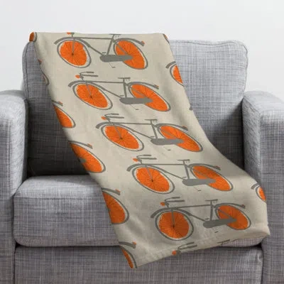 Deny Designs Throw Blanket In Gray;beige;orange