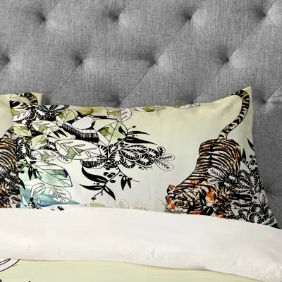 Deny Designs Tiger Pillowcase In Black;ivory