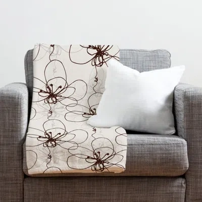 Deny Designs Tonal Floral Throw In Black;gray