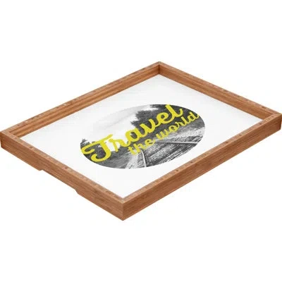 Deny Designs Travel The World Ottoman/coffee Table Tray In Brown
