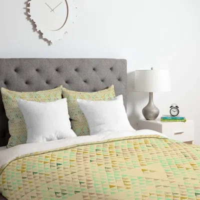 Deny Designs Triangle Lake Duvet Cover Set In Cream