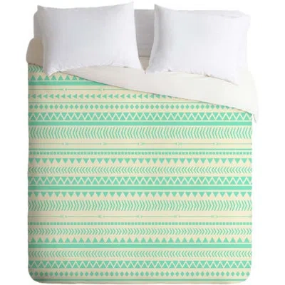 Deny Designs Tribal Single Duvet Cover In Mint