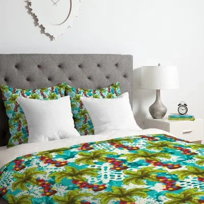 Deny Designs Tropical Christmas Duvet Cover Set In Green