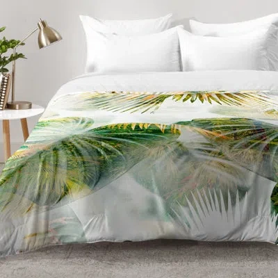 Deny Designs Tropical Lush Comforter Set In Green,yellow