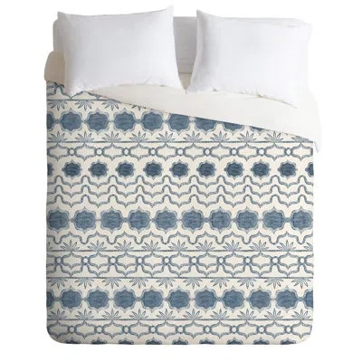 Deny Designs Tuni Luna Duvet Cover In Beige,indigo