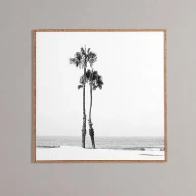 Deny Designs 'two Palms' - Picture Frame Photograph Print On Wood In White;gray