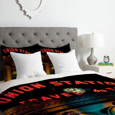 Deny Designs Union Station Duvet Cover Set In Black