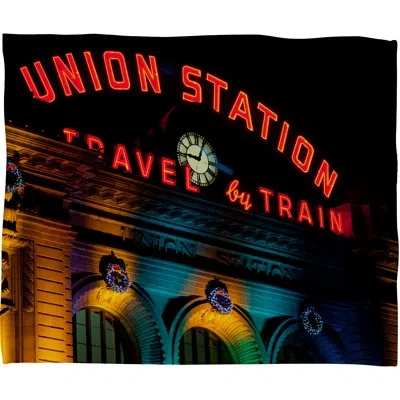 Deny Designs Union Station Fleece Throw In Black