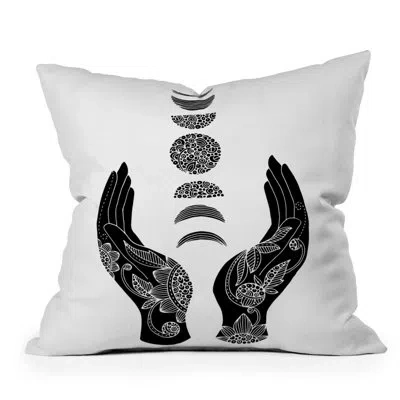 Deny Designs Valentina Ramos Hand And Moon Outdoor Square Pillow Cover & Insert