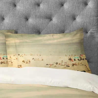 Deny Designs Vintage Beach Pillowcase In Cream;ivory