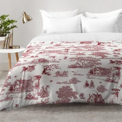 Deny Designs Vintage Sunday Afternoon Comforter Set In Red,white