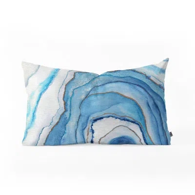 Deny Designs Viviana Gonzalez Agate Inspired Watercolor Abstract 02 Oblong Indoor/outdoor Lumbar Pillow