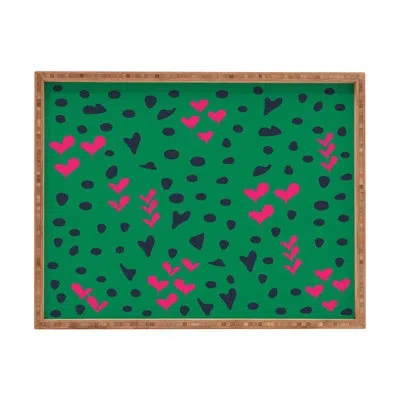 Deny Designs Vy La Animal Love Ottoman/coffee Table Tray In Brown