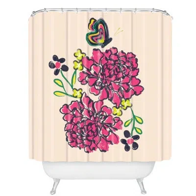 Deny Designs Vy La Budding Love Shower Curtain Single + Hooks