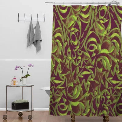 Deny Designs Wagner Campelo Abstract Garden Single Shower Curtain In Brown Abstract Garden 2