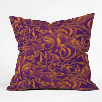 Deny Designs Wagner Campelo Abstract Garden Throw Pillow In Purple Abstract Garden 1