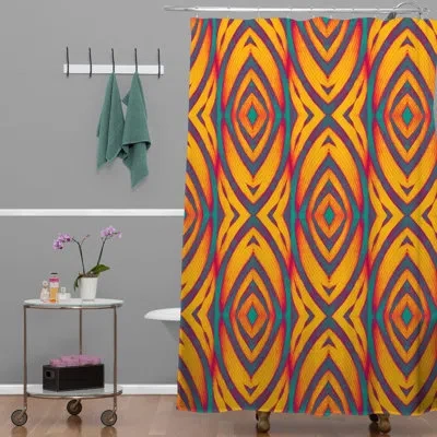 Deny Designs Wagner Campelo Maranta Single Shower Curtain In Yellow Maranta 2