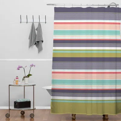 Deny Designs Wendy Kendall Multi Stripe Single Shower Curtain