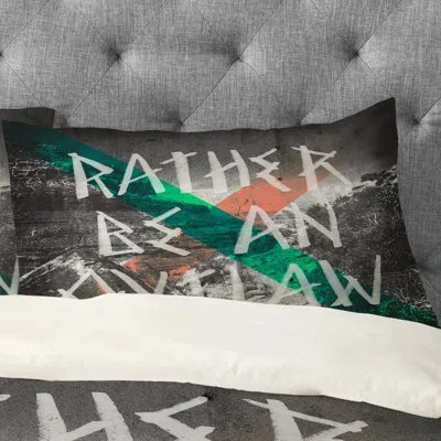 Deny Designs Wesley Bird Rather Be An Outlaw Pillowcase In Gray