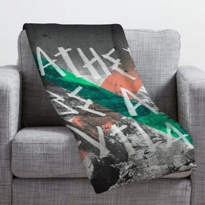 Deny Designs Wesley Bird Rather Be An Outlaw Throw In Green;gray