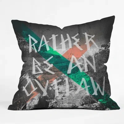 Deny Designs Wesley Bird Rather Be An Outlaw Throw Pillow