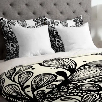 Deny Designs Wild Leaves Duvet Cover In Lightweight
